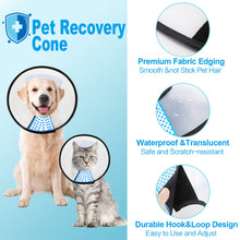 Load image into Gallery viewer, Supet Dog Cone Collar Adjustable After Surgery, Comfortable Pet Recovery Collar & Cone for Large Medium Small Dogs, Elizabethan Dog Neck Collar Plastic Practical