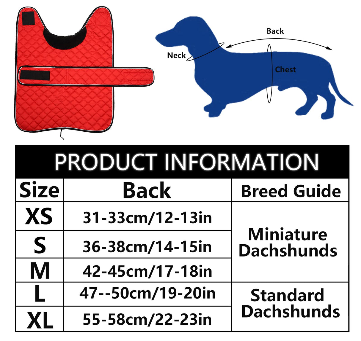 Dachshund Coat Dog Coats for Dachshunds Dachshund Winter Jacket with Padded Fleece Outdoor Dog Clothes with Adjustable Bands - Orange - M