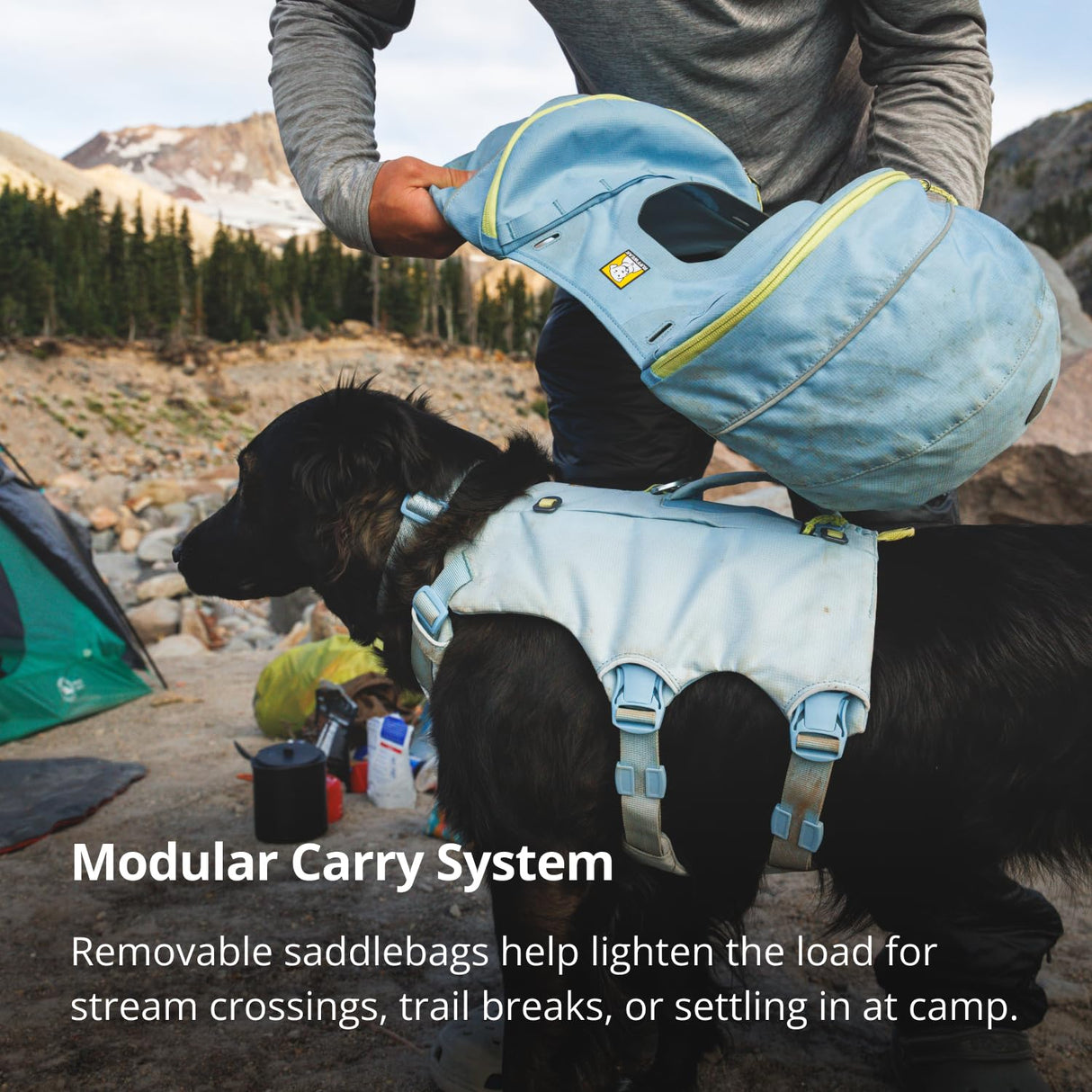 Ruffwear Palisades Dog Backpack, Multi-Day Pack with Removable Saddlebags, Breathable Adjustable Harness, Reflective Trim, Red Currant, Large/X-Large