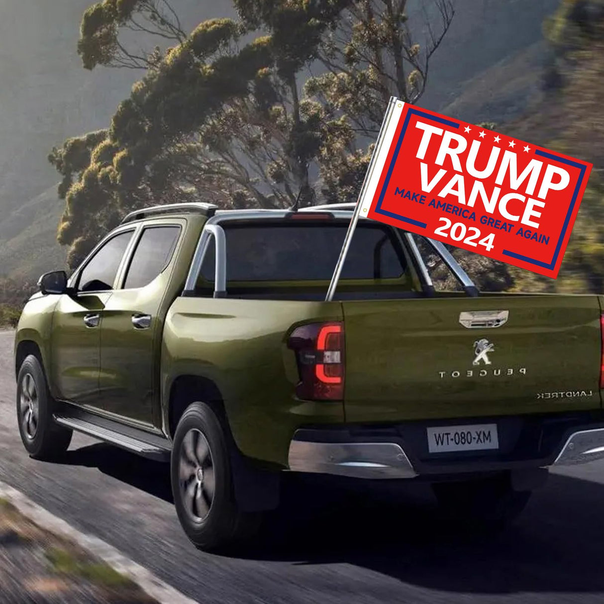 WENWELL Trump Vance 2024 Flag Double-Sided 3x5 Ft - Make America Great Again Trump Vance '24 Presidential Campaign Banners for car Boat Outdoor,Premium 3-Ply Durable Material,Red