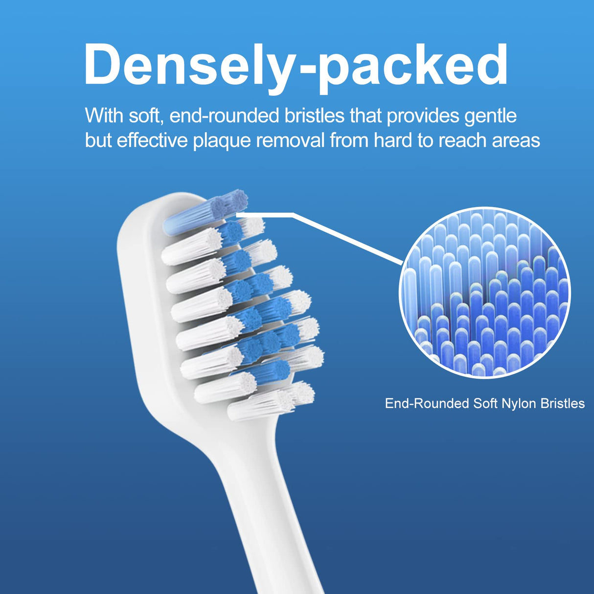 Replacements Toothbrush Heads for Waterpik Complete Care 5.0/9.0 (WP-861/CC-01), STRB-5WW, Pack of 5, White