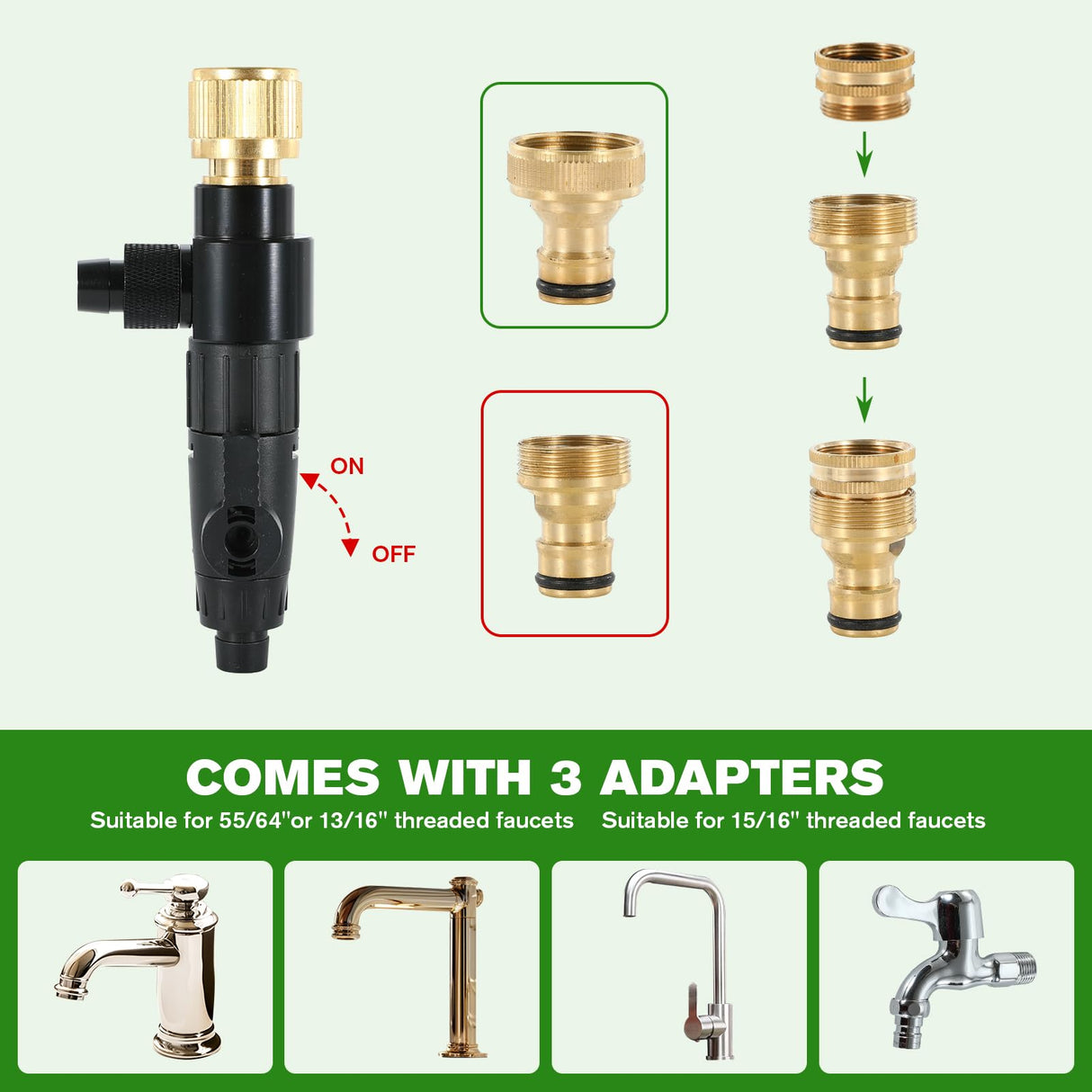 ZRDR Aquarium Siphon Vacuum Gravel Cleaner Kit for Fish Tank Cleaning Gravel & Sand, Fish Tank Water Changer Metal Faucet Connector with Long Hose Drain & Fill(32ft)