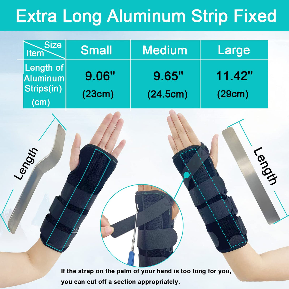 TANDCF Unisex Forearm and Wrist Support Splint Brace Double Fixation Wrist Brace for Carpal Tunnel,Adjustable Night Time Forearm Immobilizer Brace Splints,12.2 inch (31cm) length(LH/L)