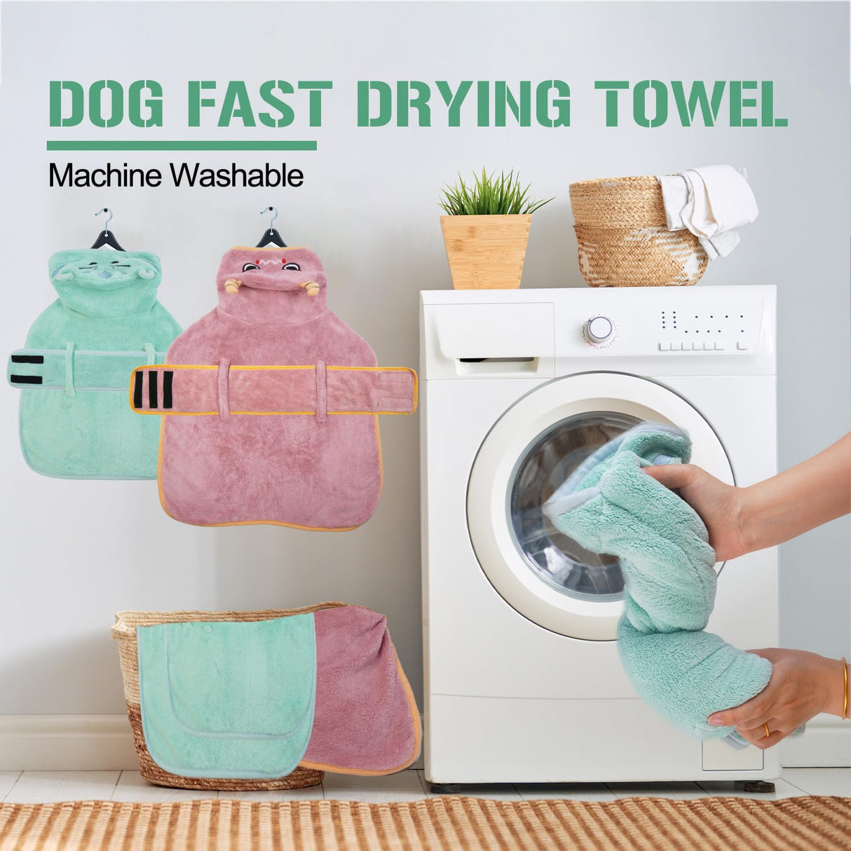 DENTRUN Dog Robes for After Bath - Super Absorbent & Fast Drying Coat with Hood, Puppy Bathrobe Beach Essentials, Bath Towels for Drying Dogs Small, Bath/Beach/Swimming Quick Dry Towel Robe