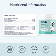 Load image into Gallery viewer, Pawfy Probiotics for Dogs | Supports Digestive Health, Diarrhea for Small, Large Dogs | Improves Gut Health | Anti Yeast Supplements | Skin Health Seasonal Allergies Support - 30 Chews (Bacon)