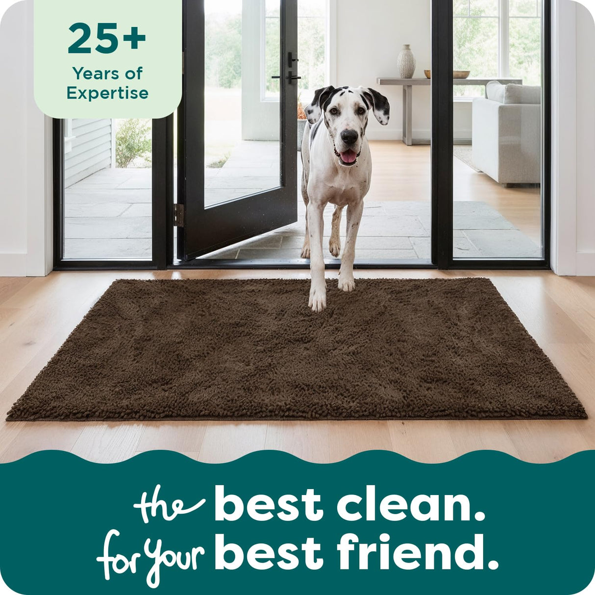 Furhaven 60" x 48" Highly Absorbent Dog Door Mat for Muddy Paws, 100% Washable, Perfect for Entryway, Kitchen, & Bathroom Use - Chenille Shammy Rug - Charcoal (Gray), Jumbo Plus/XXXL