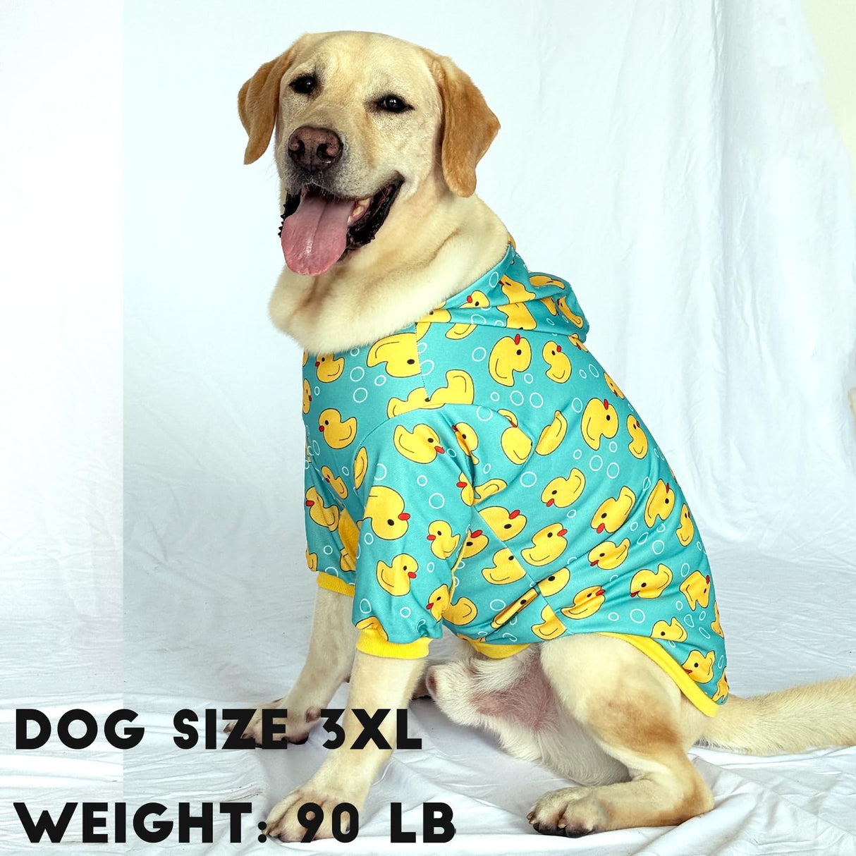 Dog Hoodie Pullover Sweatshirts Soft and Stretch Pets Clothes Yellow Duck Hooded for Medium Large Dogs(Yellow Duck 2XL)