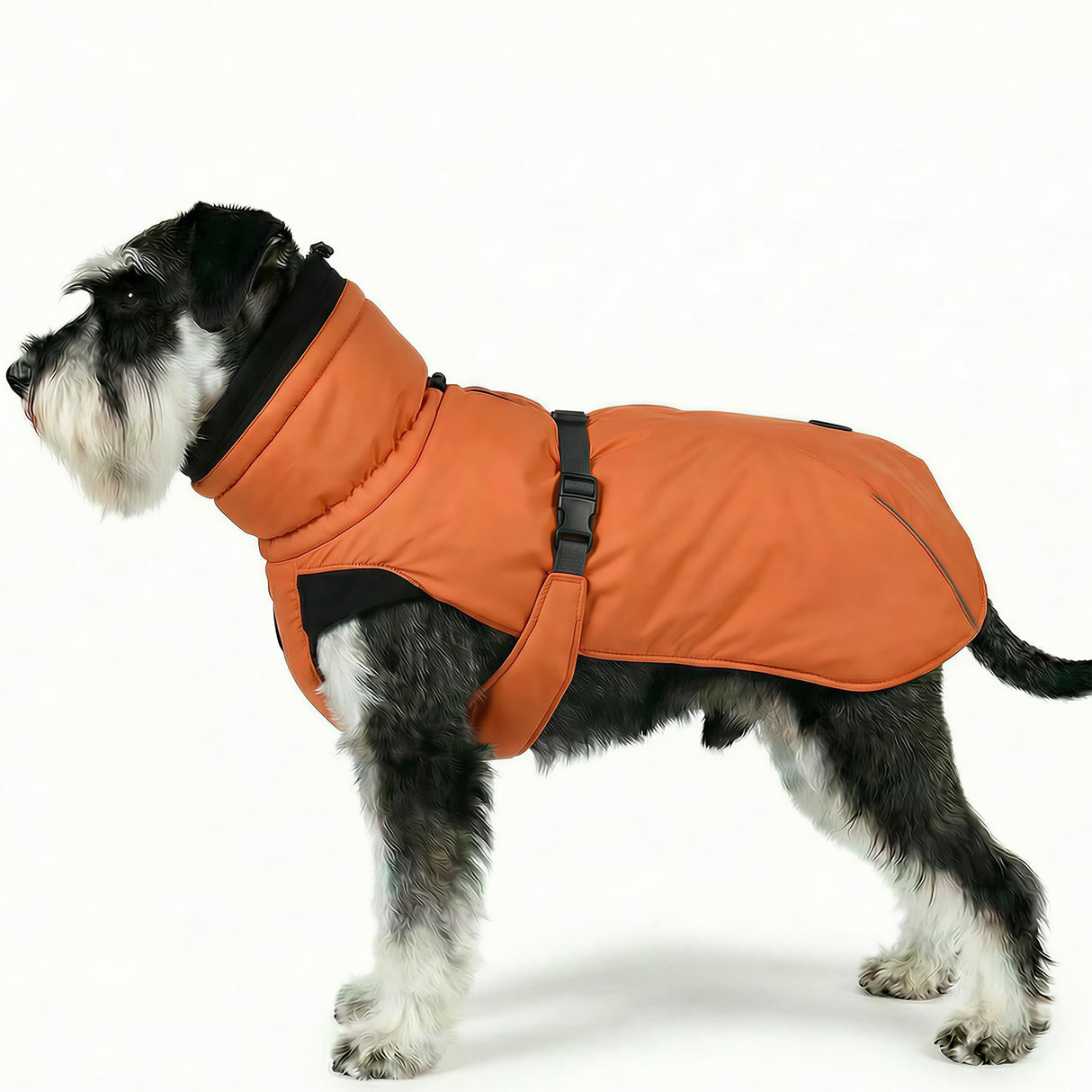 SKIPGEAR Dog Winter Coat, Warm Puffer Jacket with Fur-Safe Buckle & Leash Hole for Cold Weather, Water-Repellent Snow Vest, Breathable Thermal Apparel for Hiking & Active Dogs (Aurantium, Medium)
