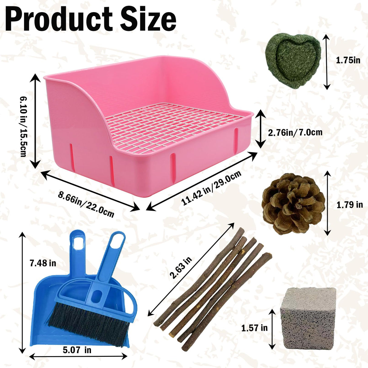 MUYG 12Pcs Rabbit Litter Box for Cage, Bunny Potty Trainer Corner Guinea Pig Plastic Square Grate Toilet Pet Bedding Litter Box for Small Animal Ferret Hamster Hedgehog (Pink)
