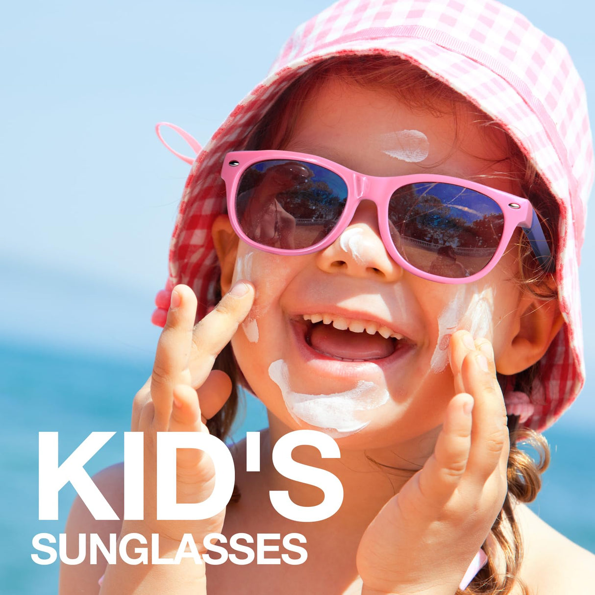RIVBOS Kids Sunglasses Polarized UV Protection Flexible Rubber Glasses Shades with Strap for Boys Girls Pink
