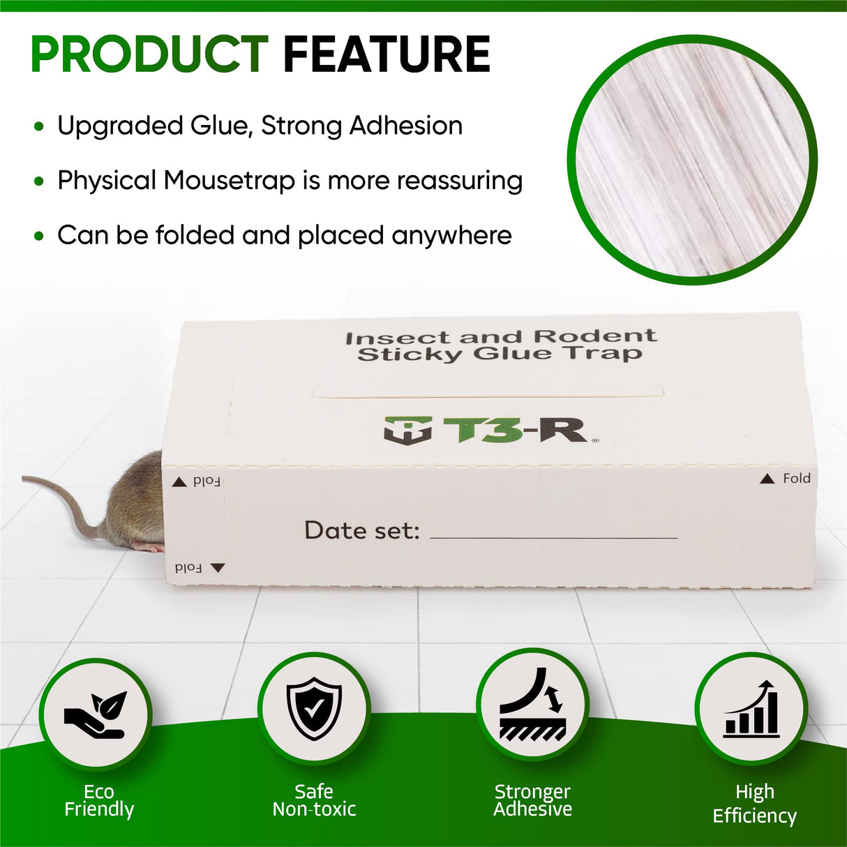 T3-R Sticky Large Rat & Mice Glue Traps | Mouse and Insect Glue Boards | Disposable Non-Toxic Glue Traps for Mice and Rats | Peanut Butter Scent Sticky Traps (36 Pack)