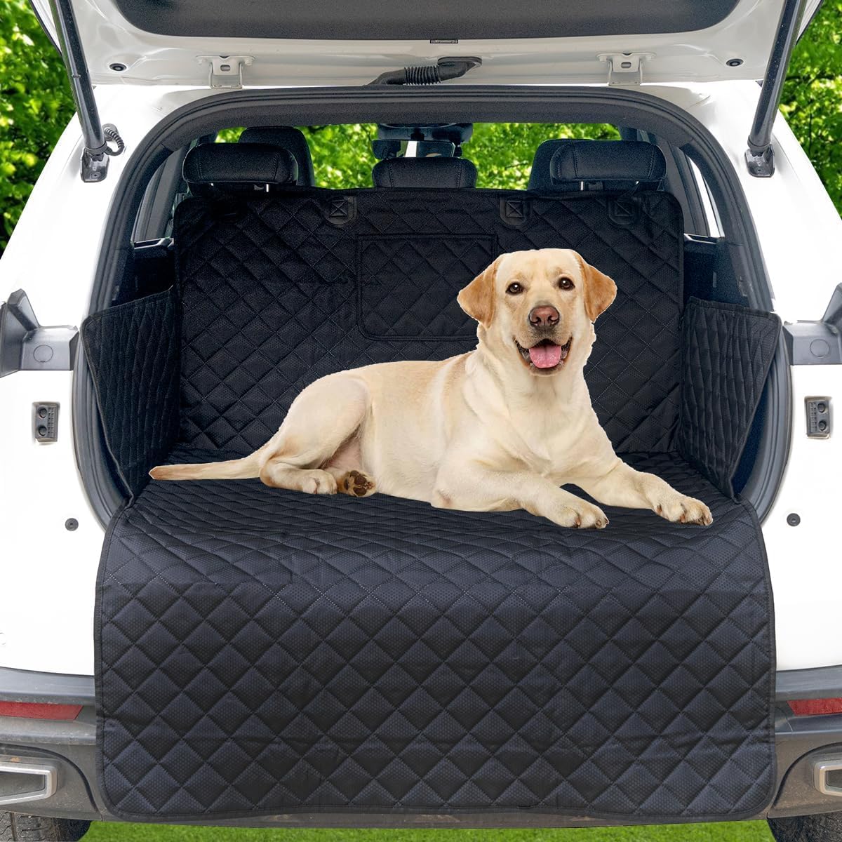 HCCW SUV Cargo Liner for Dog Car Seat Cover Waterproof Pet Cargo Cover Nonslip Dog Seat Cover with Bumper Flap Protector for SUV Trunk Sedans Vans(70L”*40W“)