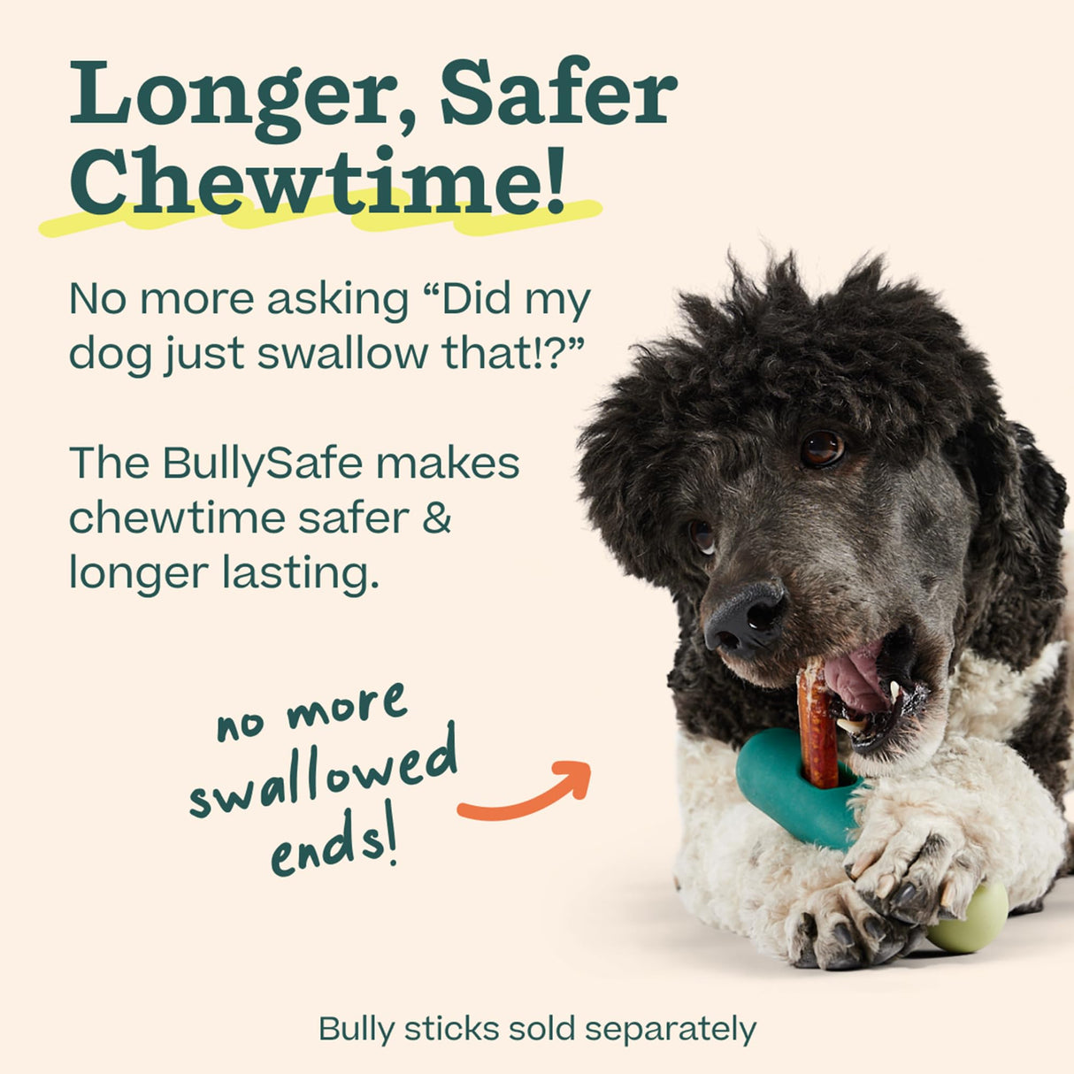 WOOF BullySafe - Bully Stick Holder - Durable Dog Chew Holder for Safe, Long-Lasting Play - Easy to Clean - No More Swallowed Ends