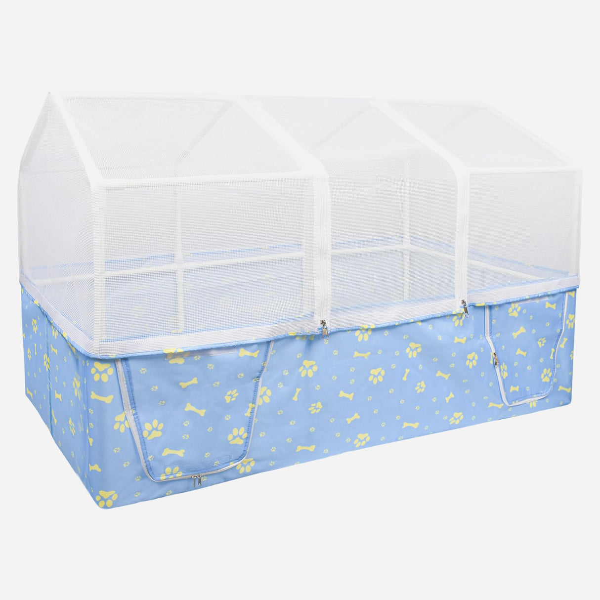 MODESLAB Rabbit Cage, 48" x 24" Large Pet Playpen Enclosure for Small Animal- Guinea Pig, Hamster, Bunny, Puppy, PVC Frame Chicken Coop with Waterproof Tarp & Mesh Cover Indoor Outdoor