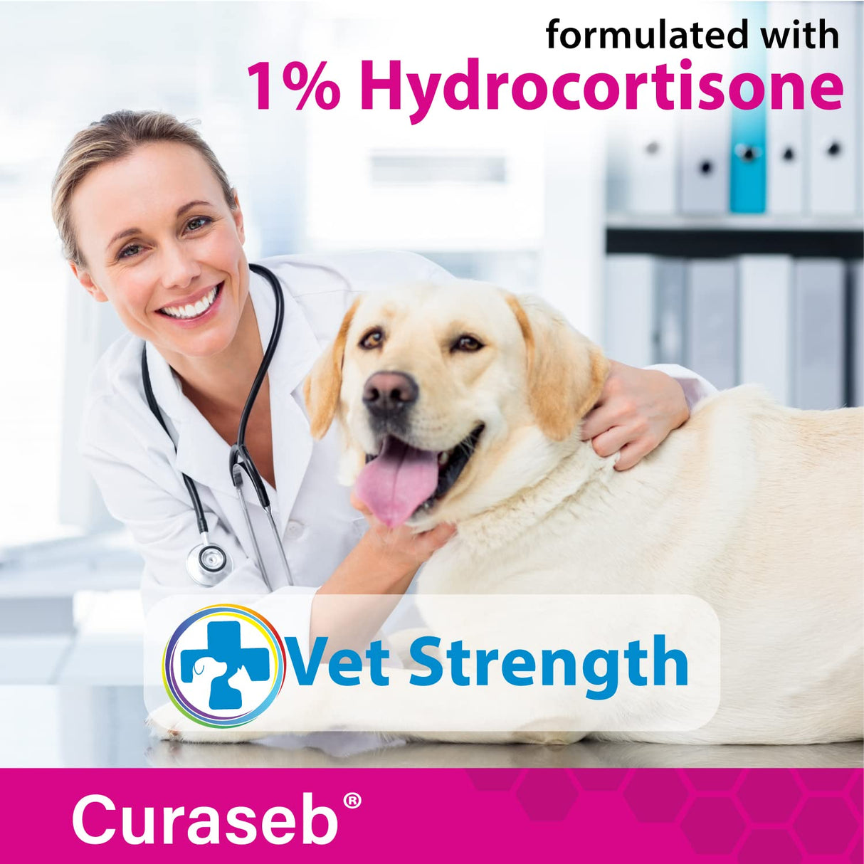 Curaseb Hydrocortisone Wipes for Dogs & Cats – Instant Itch Relief for Hot Spots, Paw Licking, Rashes, Allergies, Bites, Dry Skin – with Soothing Aloe - 100 Wipes