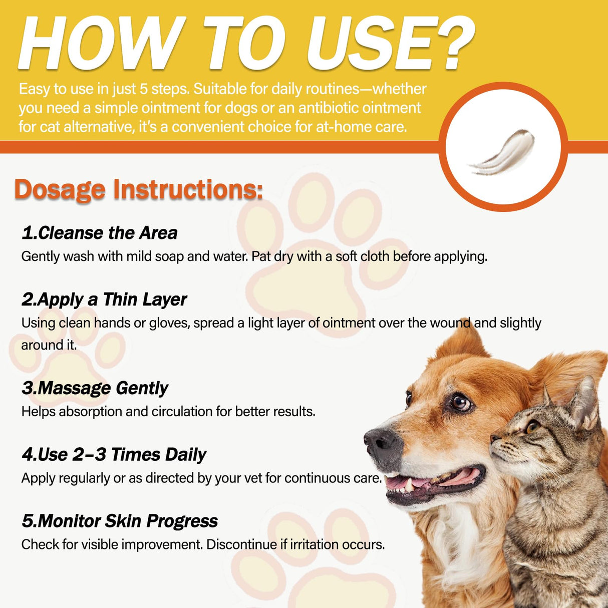 NUTRIARISE Wound Care Ointment for Dogs & Cats - Antibiotic Wound Ointment for Dogs, Cat Wound Ointment, Hot Spot & Itchy Skin Relief, Vet-Recommended Healing Ointment, 1oz