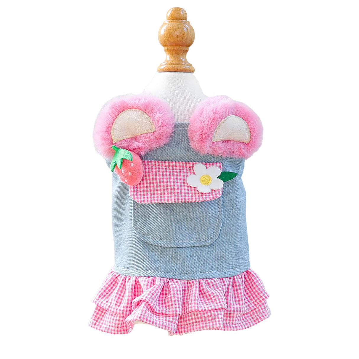 Dog Denim Vest Dress Cute Flower Puppy Vintage Jean Shirt Jacket Small Dog Girl Stylish Costume Chihuahua Pomeranian Yorkie Teacup Clothes Christmas Holiday Birthday Cat Outfits