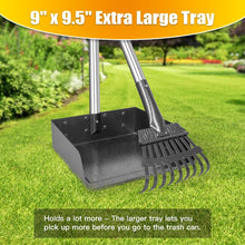 Load image into Gallery viewer, TOOGE Larger Pooper Scooper, Dog Pooper Scooper for Large Medium Small Dogs Heavy Duty Long Handle Metal Tray Rake Shovel Set for Yard Grass