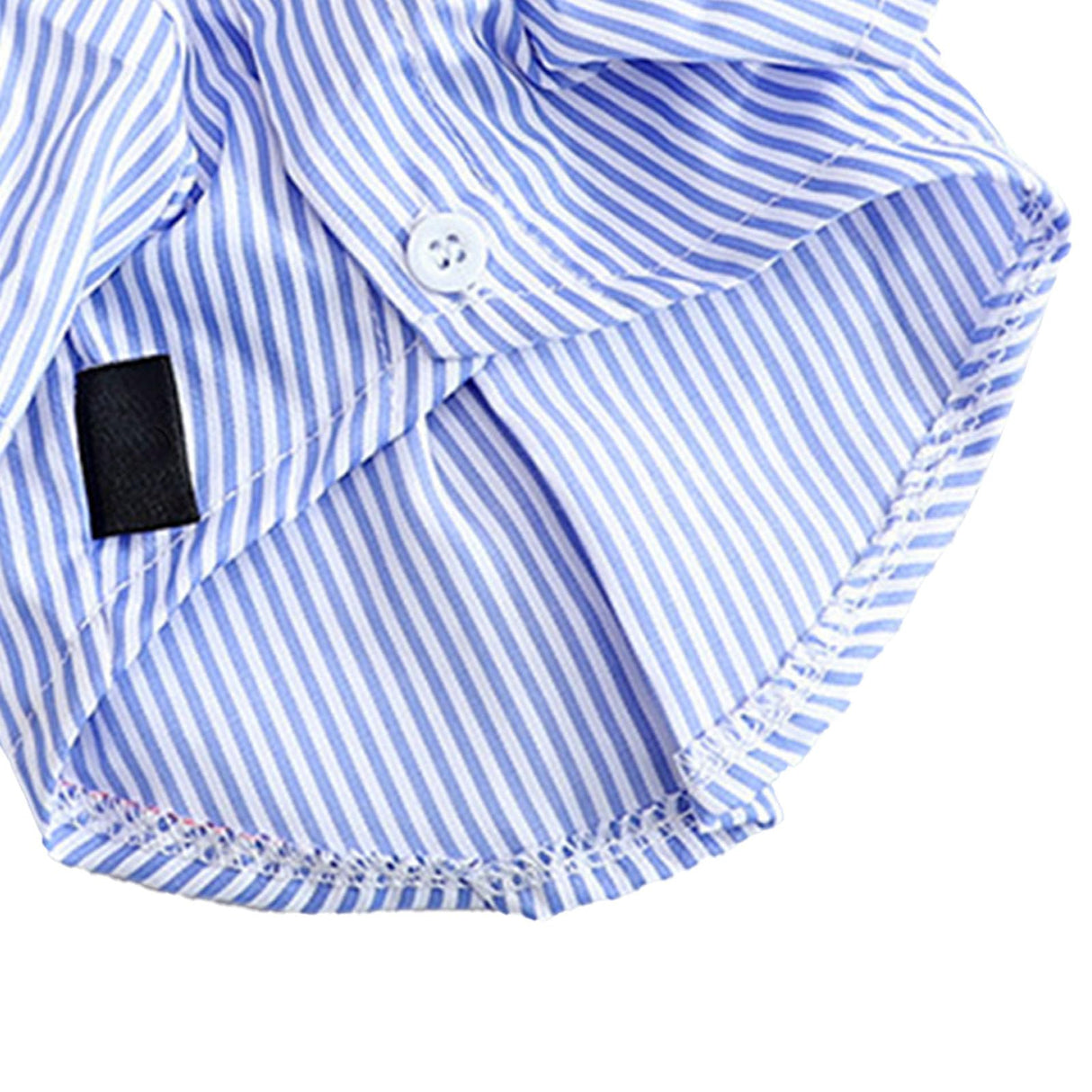 Striped Dog Shirt Breathable Casual Short Sleeve Puppy Clothes with Bow for Spring Fall (L)