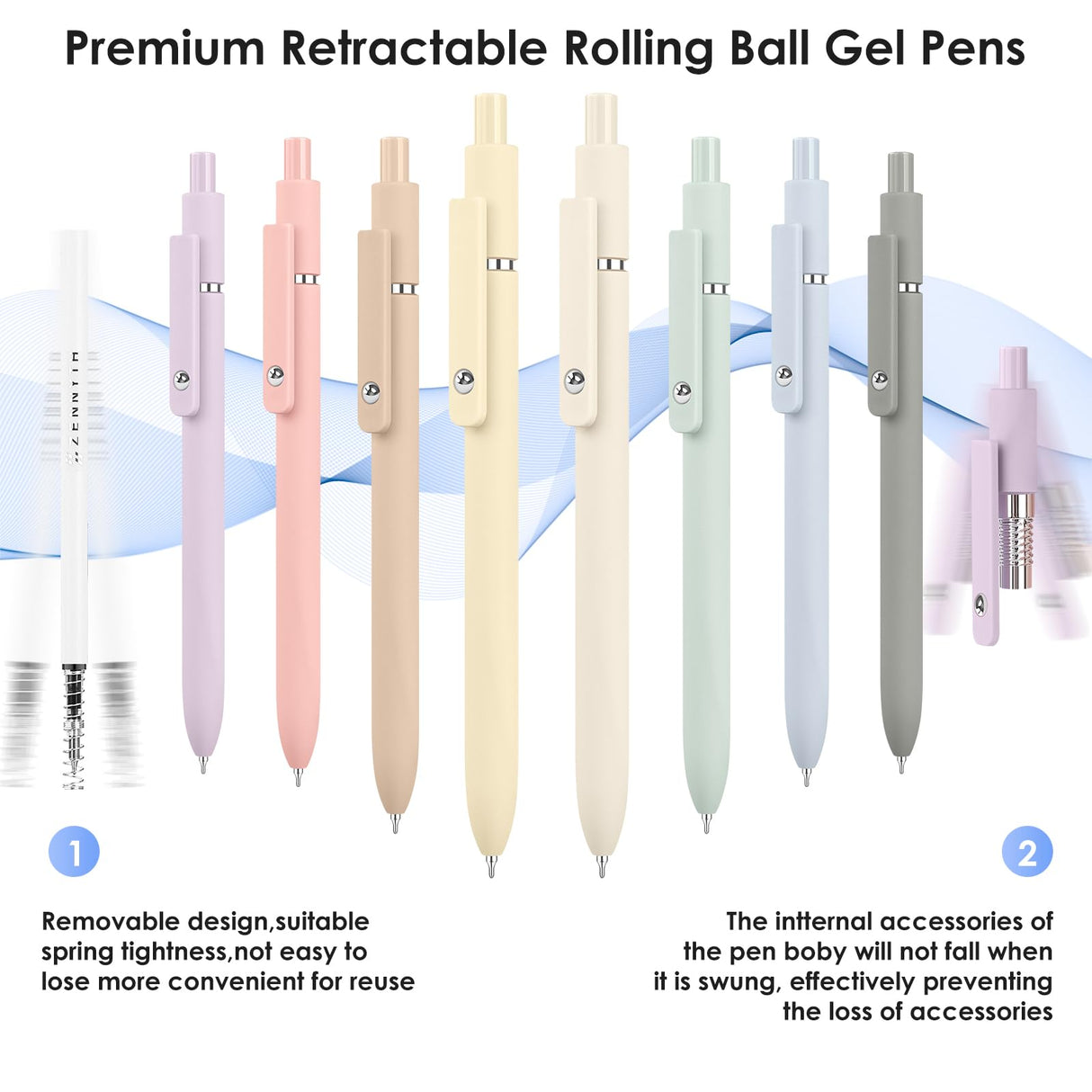 Gel Pens Teacher Nurse Work Office Desk Accessories, Aesthetic Fine Point Smooth Writing Japanese Pen, Stocking Stuffers White Elephant Gifts for Adults Men, Cool Christmas Stuff Gifts for Women Girls