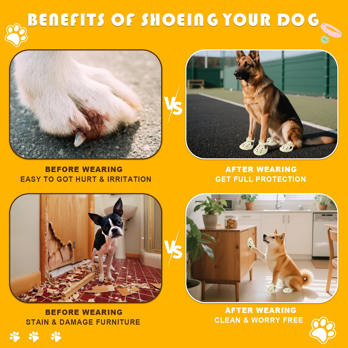 KodMtiz Dog Sandals, Breathable Dog Shoe for Hot Pavement, Anti-Slip & Paw Protectors Pet Shoes for Indoor/Outdoor Walking. Dog Boots for Small, Medium & Large Dogs (Beige, 4PCS)