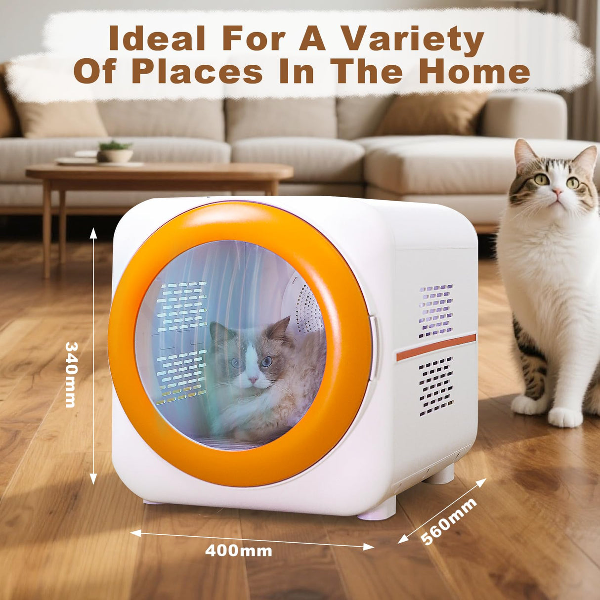 PawGalaxy Pet Dryer Box with LED 30 Million Negative Ions&Multi-Function, 360° Efficient Automatic and Quite Box for Cats, Dogs, Smart Touch Screen Temperature Control, Safe Design for Pet Hair Dryer
