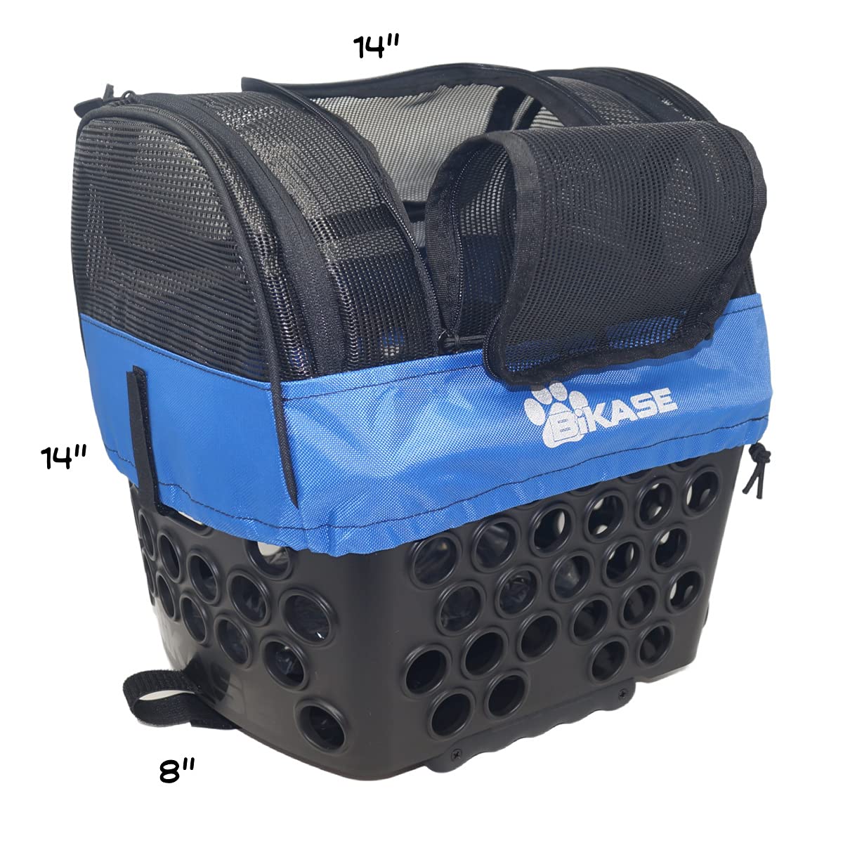 BiKase Durable Dog Bike Basket & Carrier, Rear Mount Pet Basket for Bikes with Super Comfort Mat and Cover, Ideal for Small Dogs and Cats up to 12 lbs