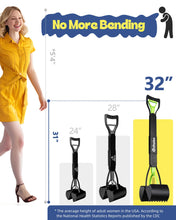 Load image into Gallery viewer, IPETBA 32 inch Pooper Scooper for Large Dogs Long Handle, Dog Pooer Scooper for Yard– No Bending Save Back, Ease of Pickup Grass Friendly, Easy to Clean, Sturdiness