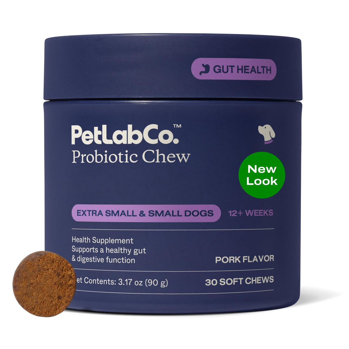 PetLab Co. Probiotics for Dogs - Support Gut Health, Occasional Diarrhea, Digestive Health, Paw Licking & Seasonal Allergies, Pork Flavor, 30 Soft Chews, Formulated for Small Dogs, Packaging May Vary