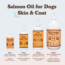 Load image into Gallery viewer, Natural Dog Company Wild Alaskan Salmon Oil Formula with Omega 3, Fish Oil for Dogs Supplement, Skin & Coat Dog Oil, Itchy Relief, Immune Support for Joints & Heart, Food Topper, 16 oz.