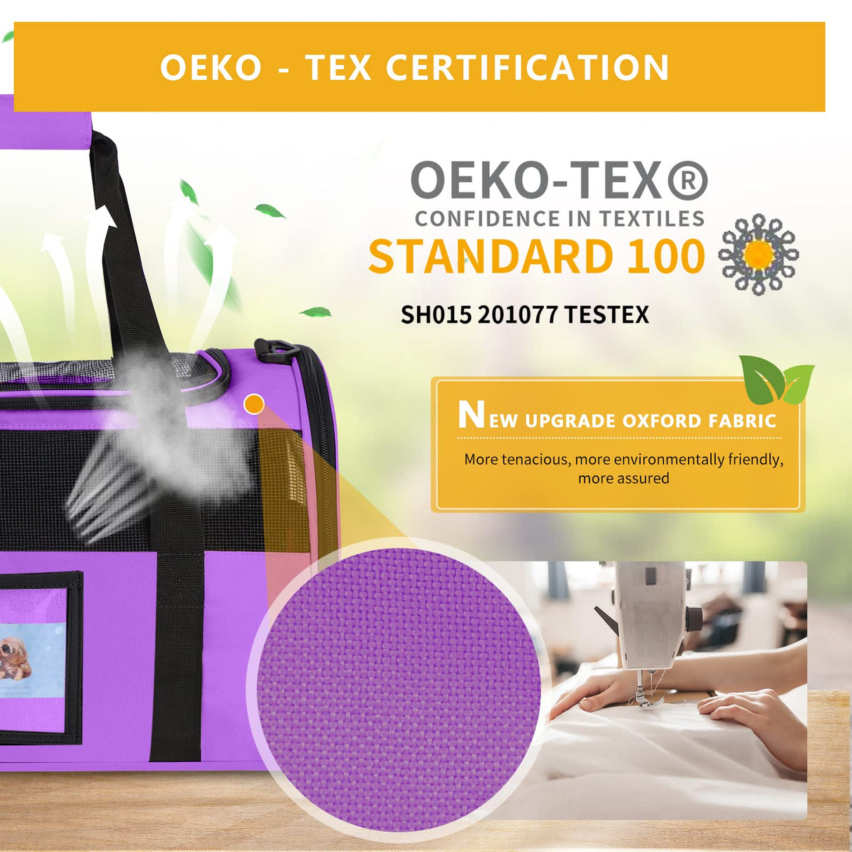 SECLATO Cat Carrier Pet Carriers Airline Approved for Small Dogs Kitten Carrier for Small Medium Animals Under 15lb, Collapsible Soft Sided Travel Carrier, Purple