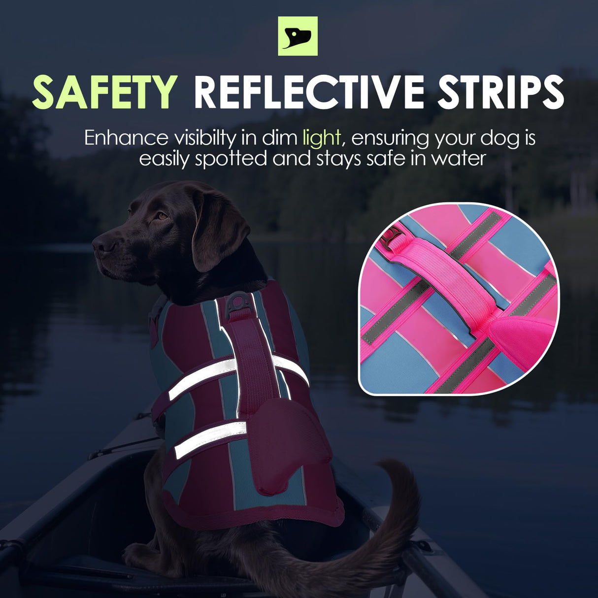 SUNFURA Dog Life Jacket - Shark Dog Life Vest for Swimming Boating, Reflective Lifejacket with High Buoyancy and Rescue Handle, Adjustable Lifesaver for Small Medium Large Breeds, Blue Pink M