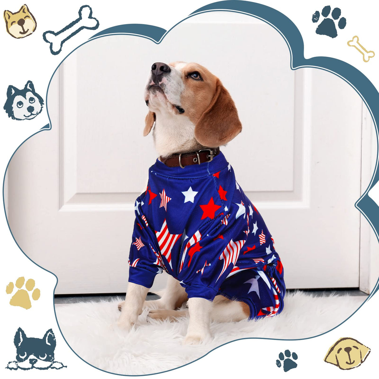 Saintrygo 5 Pieces Holiday Dog Pajamas Holiday Dog Jumpsuit Puppy Valentine Pajamas Apparel for Small Cat Christmas Valentine Cosplay(M(fit 5.5-7.7lbs),Classic Style)