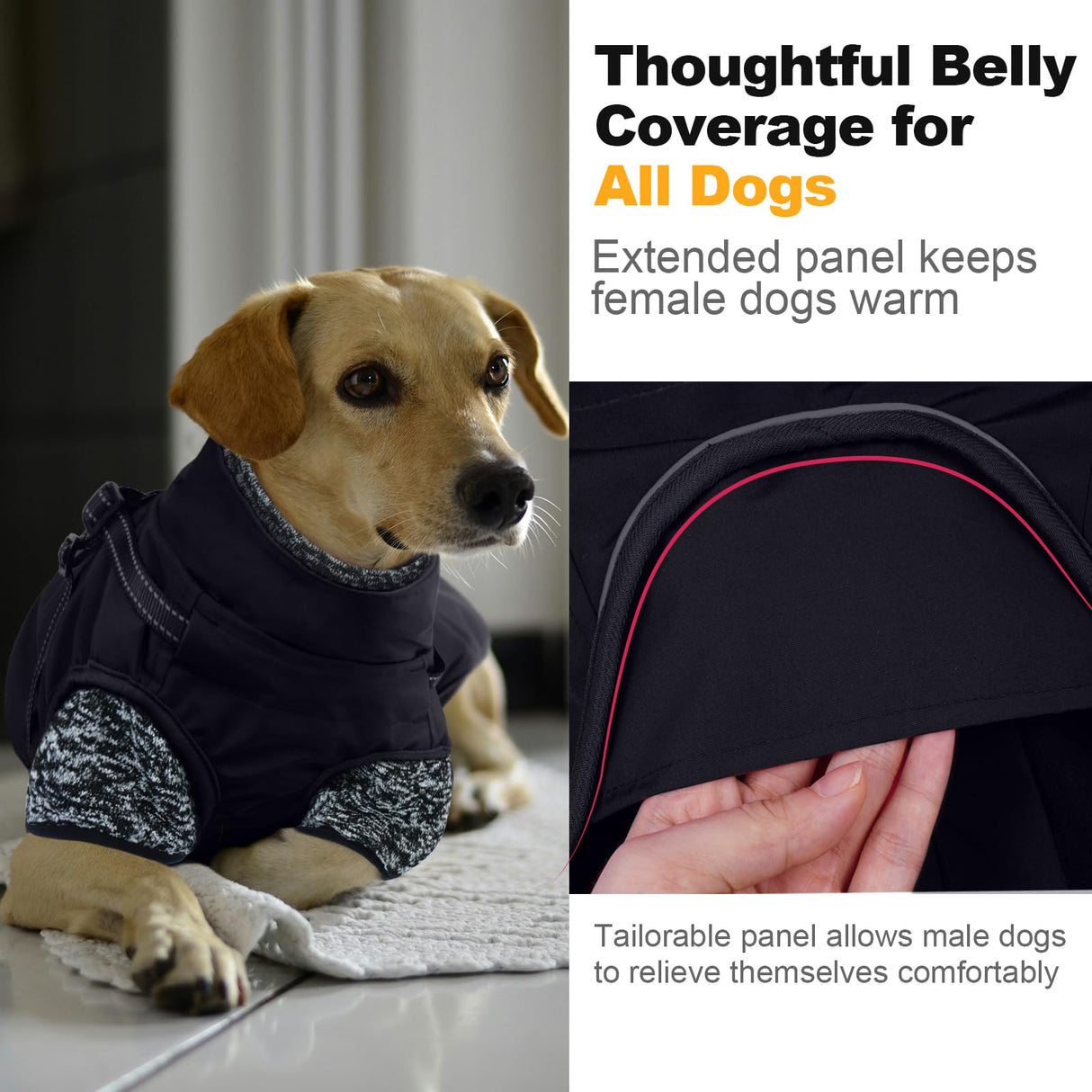 Lelepet Dog Coat 3 in 1 Waterproof Dog Winter Jacket with Harness Built in Windproof Snow Jakcet with Detachable Fleece Sweater Lining Reflective Thermal Cold Weather Coats for Small Medium Large Dogs