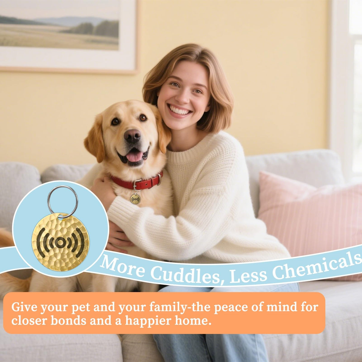 Natural Flea & Tick Repellent Collar Pendant for Dogs & Cats β12-Month Water-Resistant Biomass Energy Pet Shield β Safe for Pets When Used as Directed β Gift Ready (One Size- 2packs)