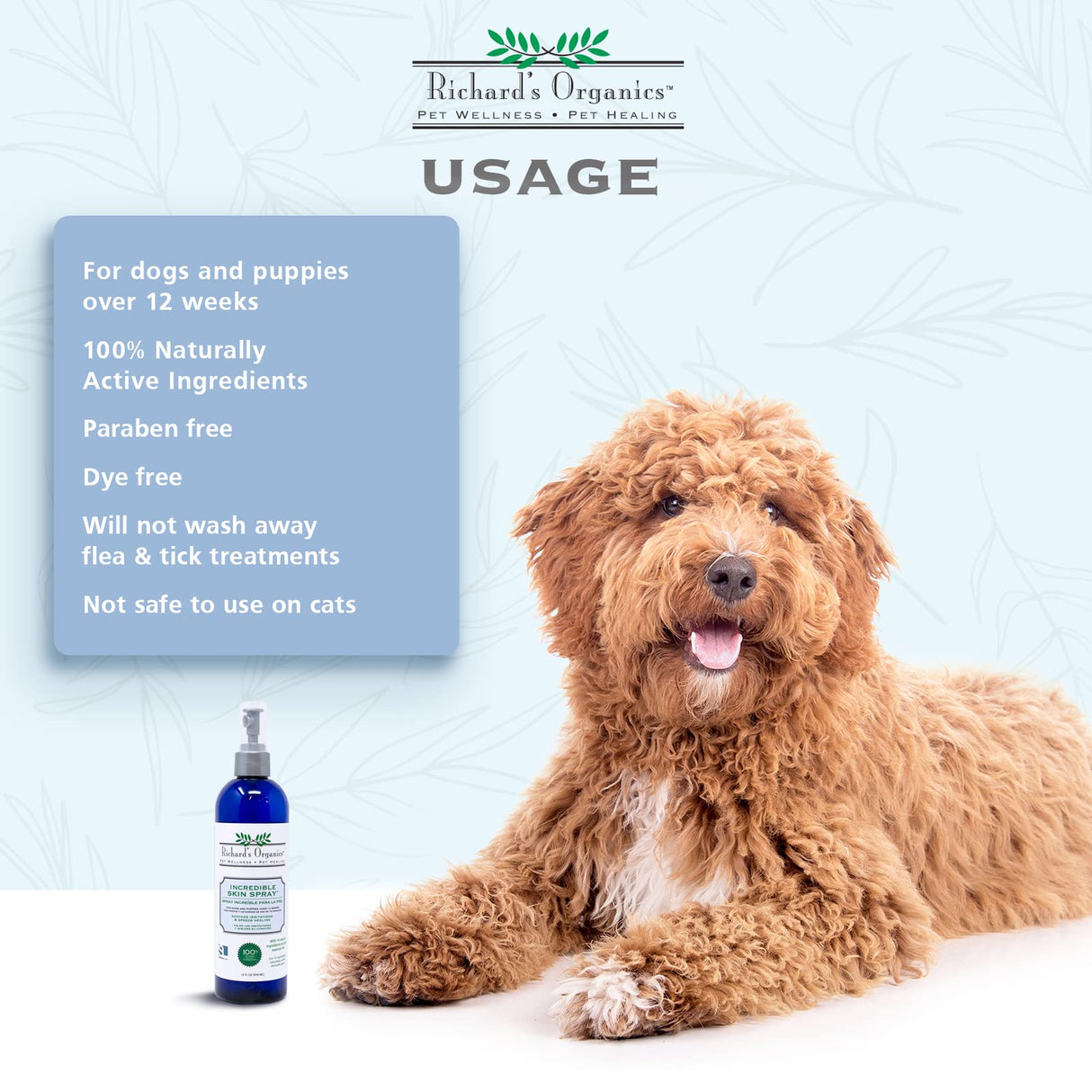 SynergyLabs Richard's Organics Incredible Skin Spray for Dogs; 12 fl. oz.