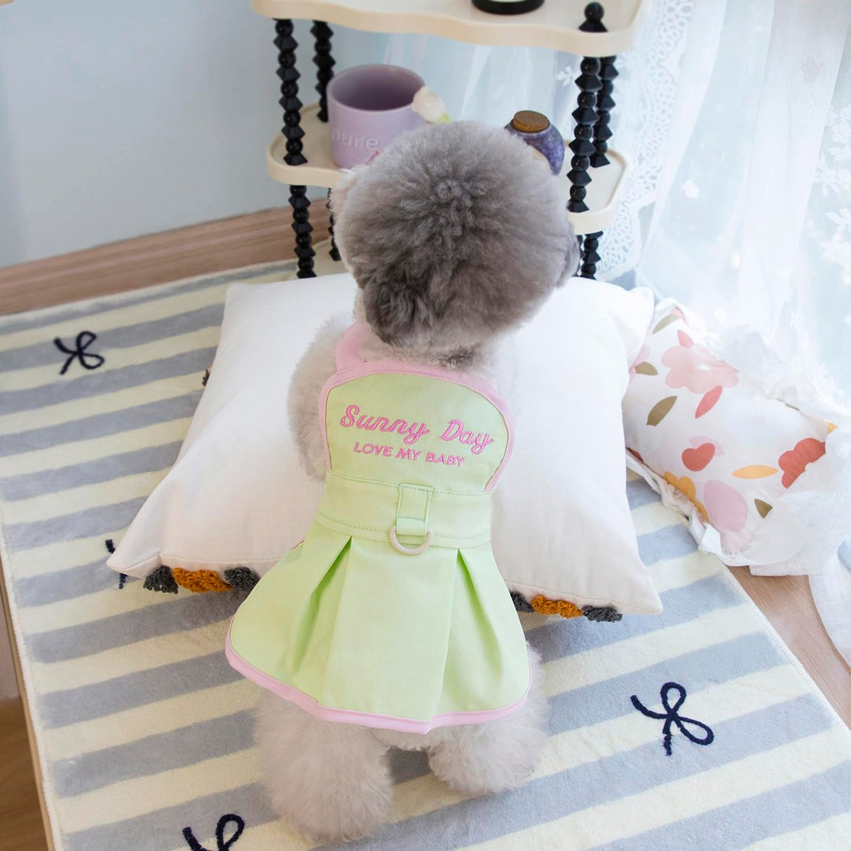 2 Pieces Dog Dresses Puppy Luxury Princess Dress Sunny Day Clothes Wedding Evening Summer Suspender Dress Skirt Doggie Dress for Small Dog Girl L