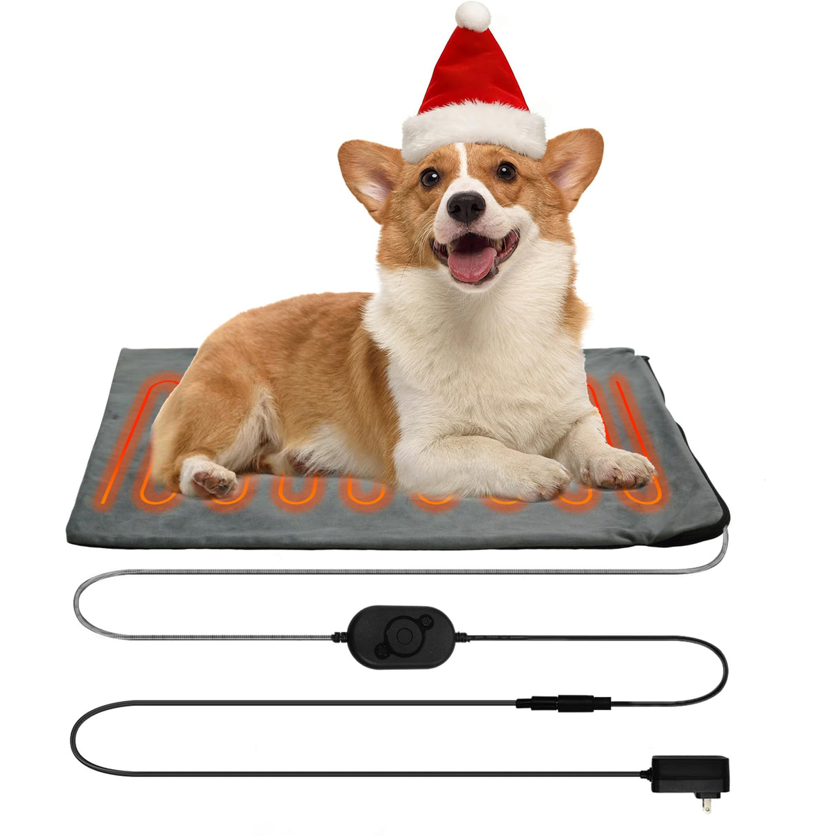 GeerDuo Dog Heating Mat, 22x18in Waterproof Pet Pad for Dogs Smart Thermostat Switch, Whelping Supplies Heated Dog Bed, Puppy Heating Pad Mat