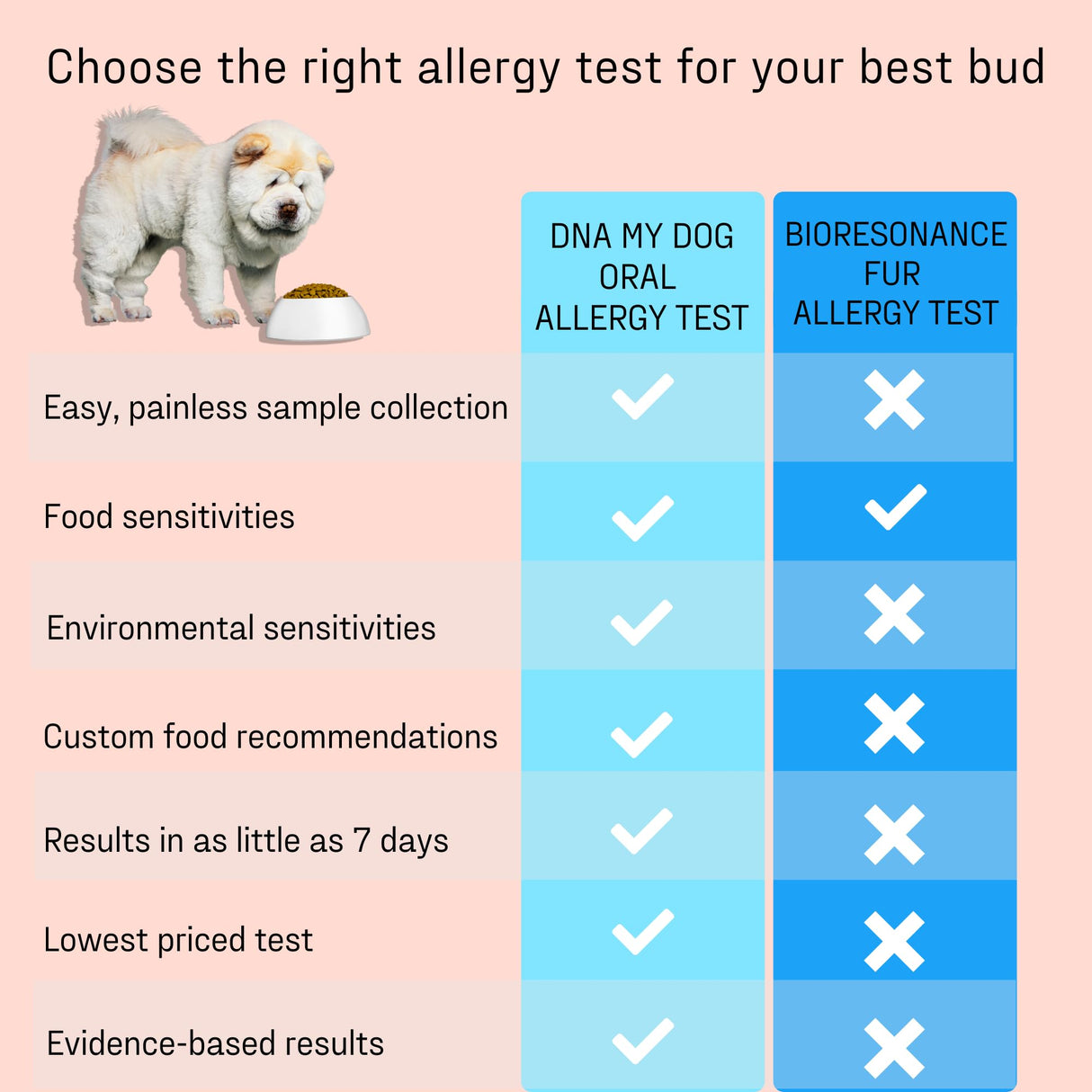 DNA MY DOG Vet-Recommended and Most Accurate Allergy Test for Itchy, Sensitive Dogs | Cheek Swab β The Gold Standard of Testing | Tests for All Common Food & Environmental Allergens | Custom Report
