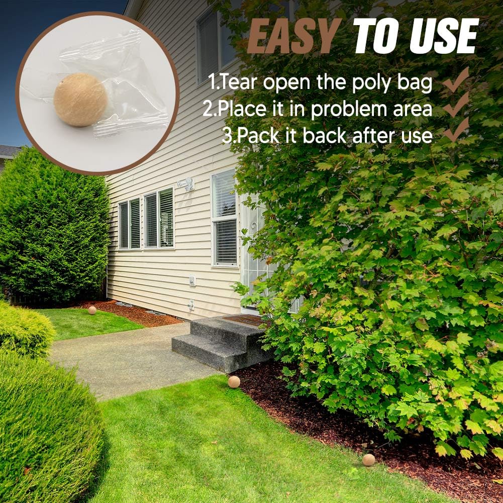 KQCWKH Mole Repellent for Lawns, Mole and Vole Repellent Outdoor, Gopher Repellent, Groundhog Repellent Outdoor, Armadillo Repellent, Mole Deterrent for Yard, Lasts Up to 3 Months, 8 Balls