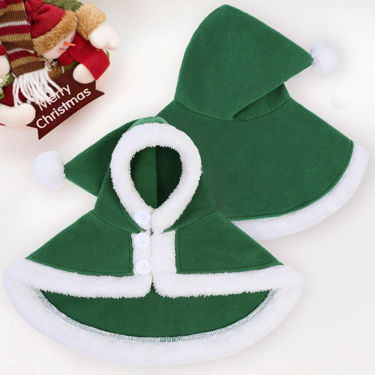 AOFITEE Dog Christmas Cloak - Christmas Dog Costume, Funny Green Pet Santa Cloak with Hat for Small Dogs, Soft Fleece Xmas Cape Holiday Party Outfit for Cats & Puppy, Medium Large Dogs