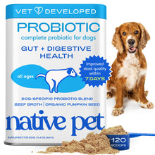 Load image into Gallery viewer, Native Pet Probiotics for Dogs - Dog Probiotics Powder for Digestive Health, Gut Support, & Immune Boost – Vet-Formulated Powder for Maximum Potency with Digestive Enzymes & Prebiotics - 120 Scoops