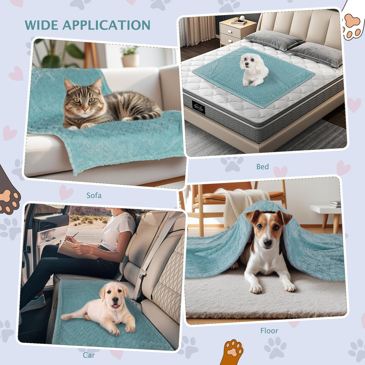 BVAGSS 6 Pack Small Dog Blanket, Super Soft Warm Pet Cover Blankets, Wheat Ears Print Puppy Fleece Flannel Blanket for Small Medium Dogs and Cats MW003