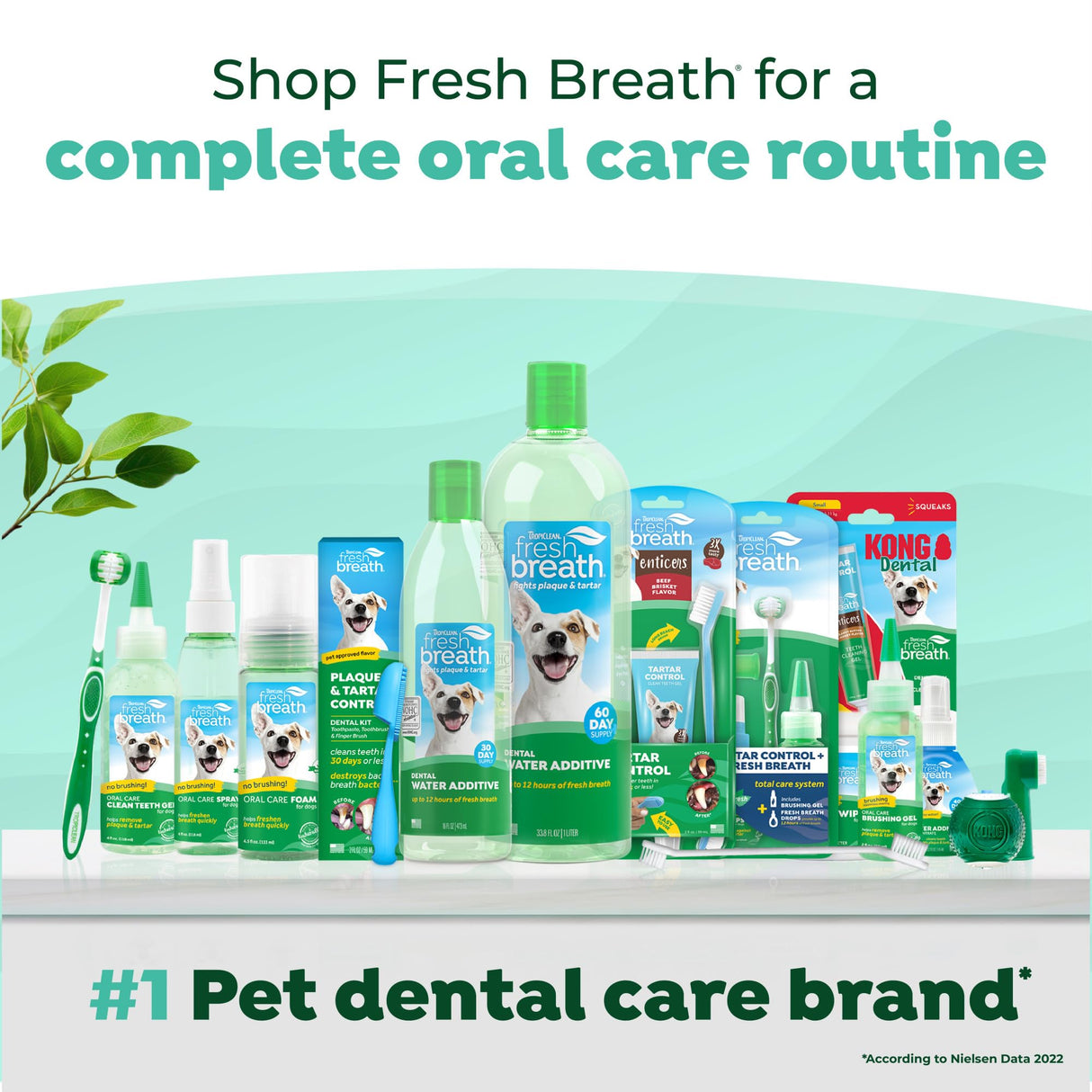 TropiClean Fresh Breath Toothbrush and Toothpaste Kit for Dogs, Teeth Cleaning Kit for Plaque & Tartar Removal, Breath Freshener, Dog Dental Care