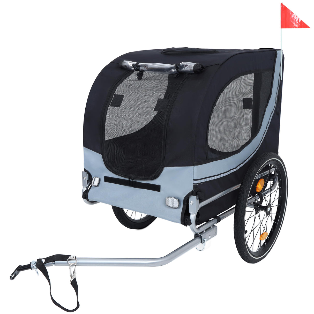 Large Dog Bike Trailer, 88 LB Capacity Pet Cart Bicycle, All-Terrain Pet Carrier, Cargo Carrier, Durable Steel Frame for Travel, Cycling, Outdoor Adventures, Black