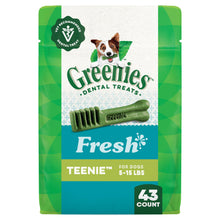 Load image into Gallery viewer, Greenies Veterinarian-Recommended Natural Dental Dog Treats Teenie Size, Fresh Flavor, 12 oz. Pack, 43 Count