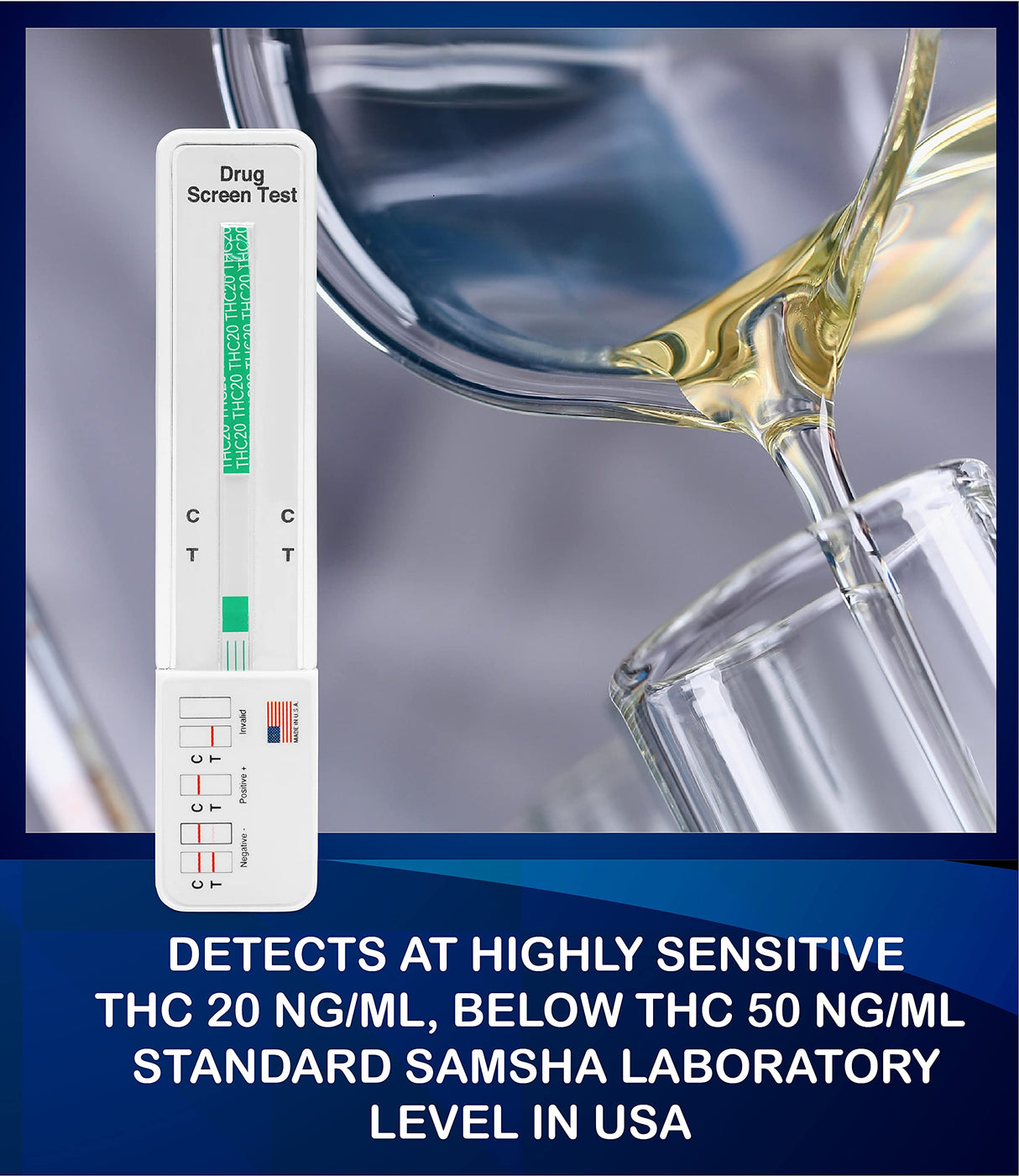 DRUGEXAM 5 Pack - DrugExam Highly Sensitive Marijuana THC 20 ng/mL Single Panel Drug Test Kit - Marijuana Drug Test with 20 ng/mL Cutoff Level for Detecting Any Form of THC in Urine up to 45 Days (5)
