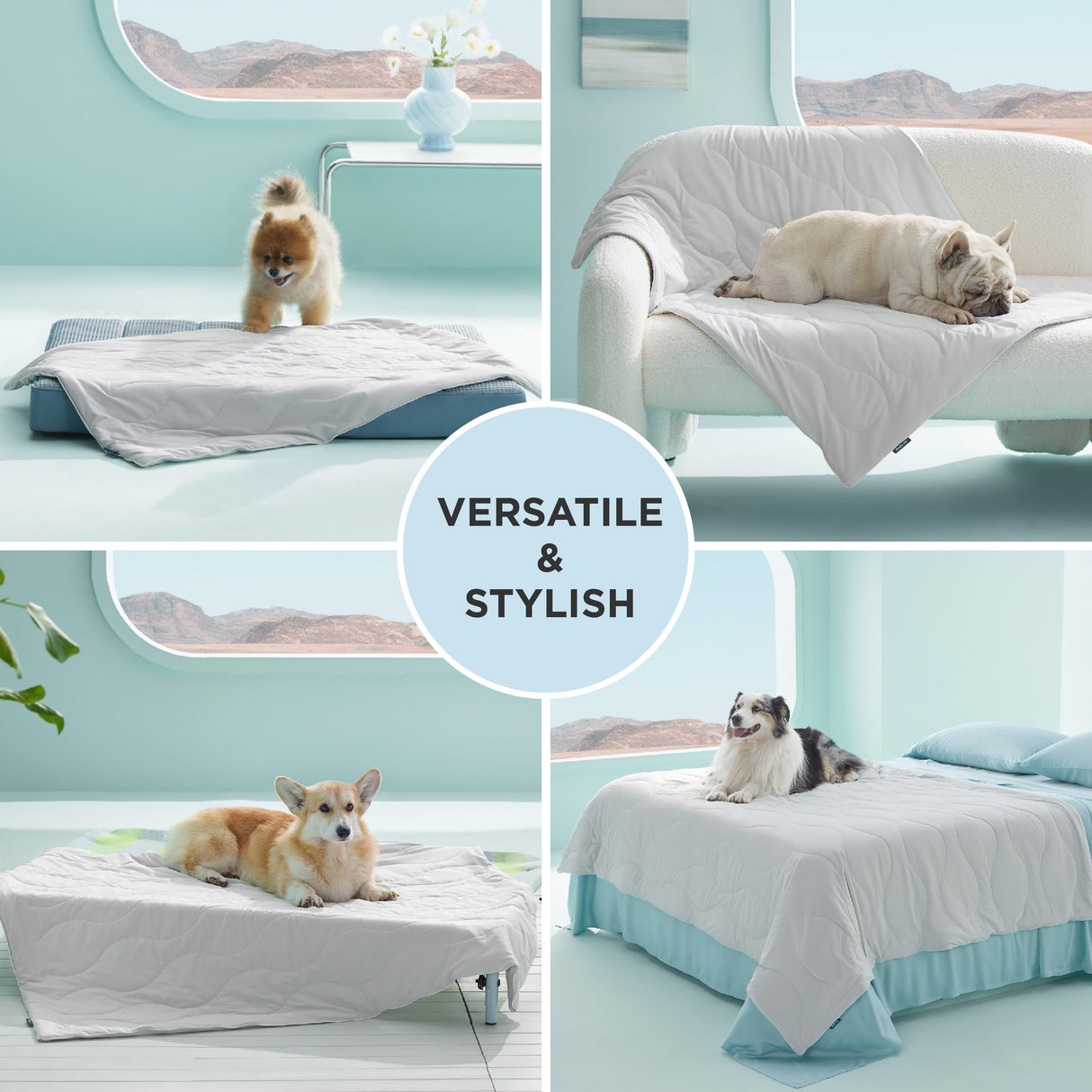 Bedsure Premium Cooling Blanket for Medium Dog - Q-MAX>0.5, Breathable Summer Washable Cold Pet Throw Blanket, Soft Durable Self Cooling Cat Mat for Hot Weather, Pearl Grey, 30x40