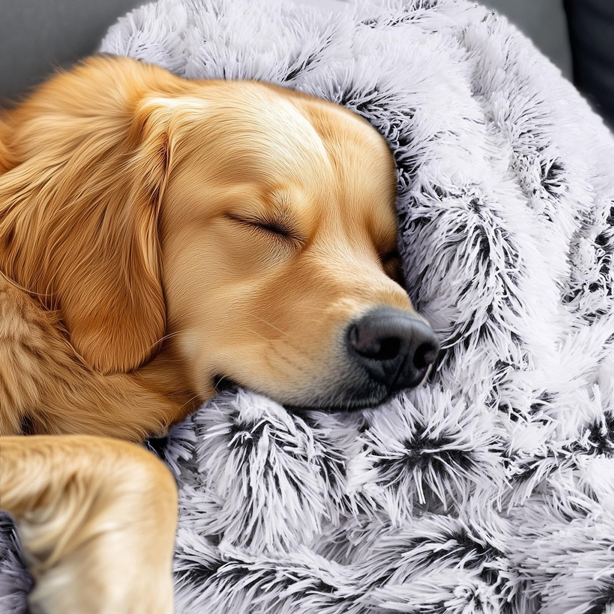 Luciphia Large Waterproof Dog Blanket for Pet Washable Liquid Proof Bed Intimacy Protection Shaggy Plush Calming Long Faux Fur Couch Cover Calming Cat Throw Blankets, Mist Grey, 60" x 80"