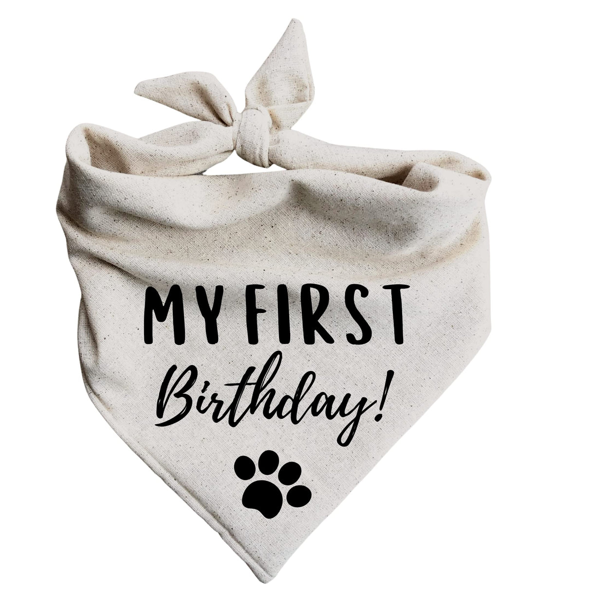 My First Birthday Dog Bandana barkday Black (Medium)